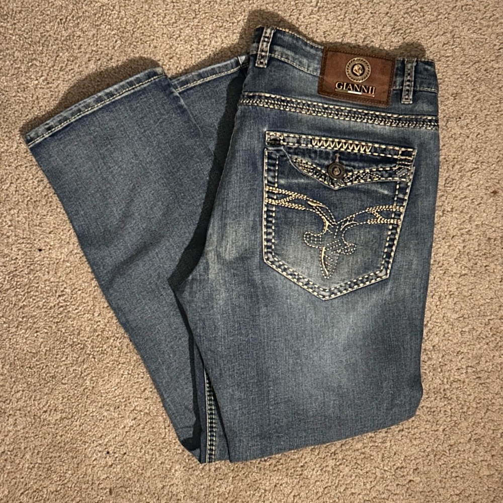 Ganni Men's Bootcut Jeans in Classic Blue